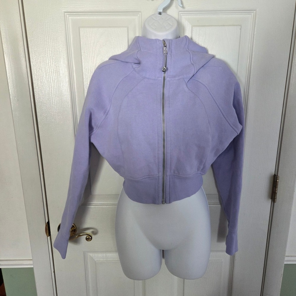 Lululemon Scuba Oversized Full Zip Hoodie Lilac Cropped XS/S Athleisure Active
